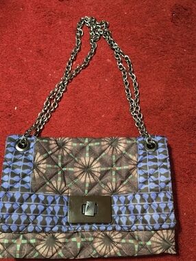 Maliparmi Quilted Shoulder Bag in Blue and Brown